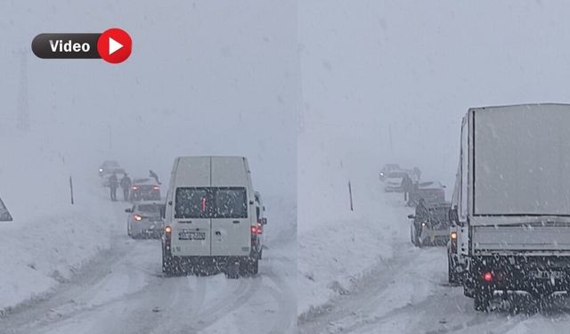 Haruna Geçidi'nde  Çok Sayıda Araç Mahsur Kaldı