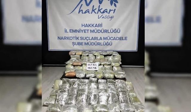 Yüksekova’da uyuşturucu operasyonu: 64,5 Kilo Skunk Ele Geçirildi