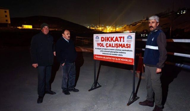 Pizok TOKİ yolunda ulaşım tek şeritten sağlanıyor