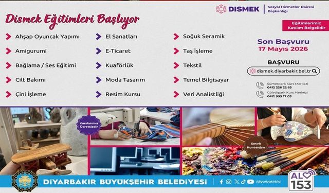 DİSMEK’ten 15 yeni kurs