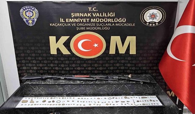 Şırnak’ta tarihi eser operasyonunda 180 obje ele geçirildi