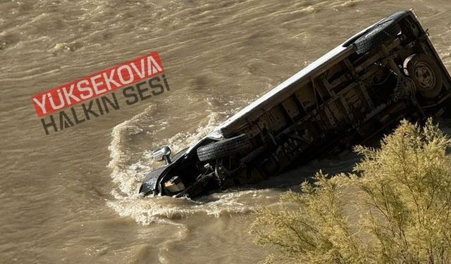 Hakkari'de araç zap suyuna uçtu