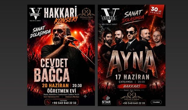 Hakkari’de Grup Ayna ve Cevdet Bağca konser verecek