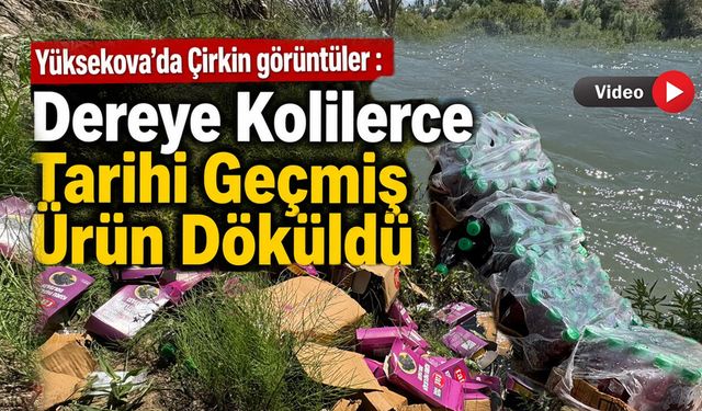 Yüksekova’da Çirkin görüntüler :Dereye Kolilerce Tarihi Geçmiş Ürün Döküldü