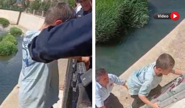 Yüksekova’da derede mahsur kalan çocuğu itfaiye ekipleri kurtardı