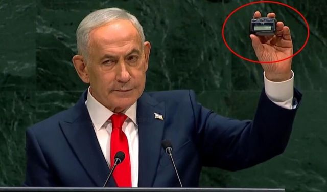 Netanyahu Erdoğan'ı hedef aldı, Dünyayı elindeki bu cihazla tehdit etti