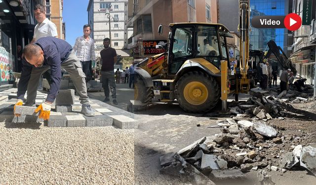 Yüksekova’da Asfalt Çalışmalarının Ardından Kaldırım Mesaisi Başladı