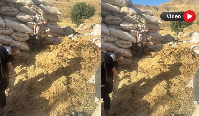 Hakkari’de 5 ton saman yandı