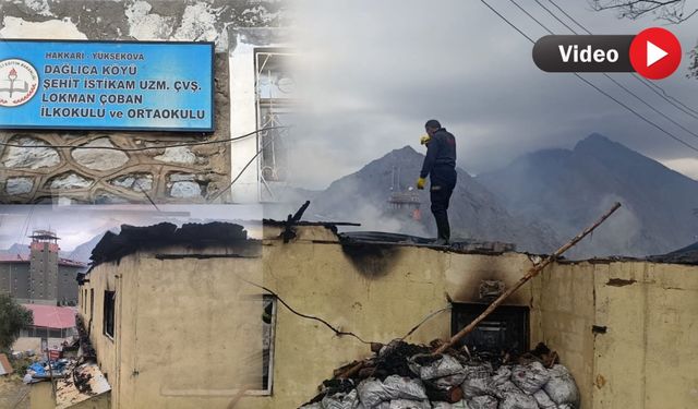Yüksekova’da okul binasında korkutan yangın