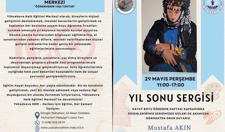 Yüksekova Halk Eğitimi Merkezi’nden Yıl Sonu Sergisi