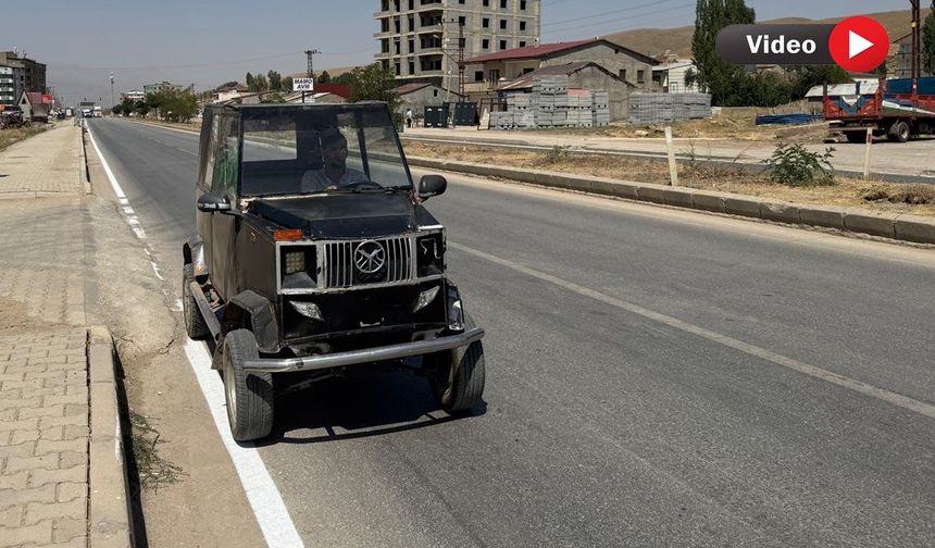 Yüksekovalı genç hurda malzemelerden elektrikli araç yaptı