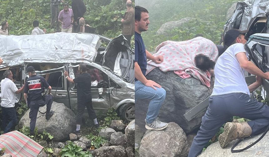 Arap turistleri taşıyan minibüs dere yatağına yuvarlandı: 2 ölü, 4 yaralı