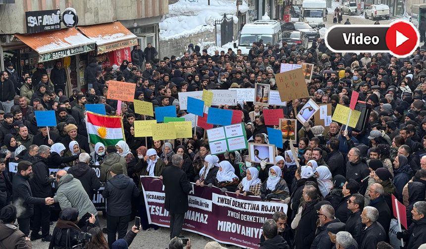 Yüksekova’da Suriye'deki olaylara ilişkin yürüyüş ve basın açıklaması