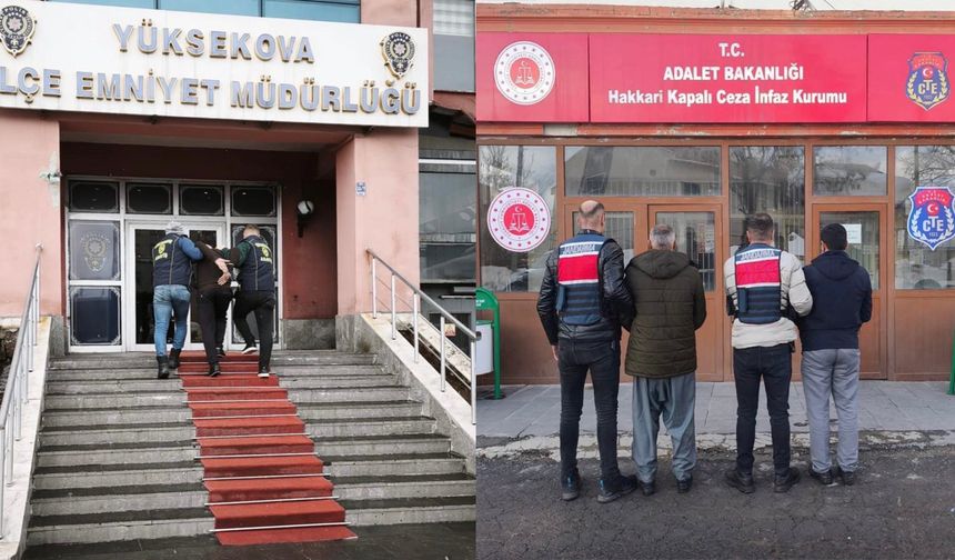 Hakkâri ve ilçelerinde çeşitli suçlardan aranan 9 kişi yakalandı
