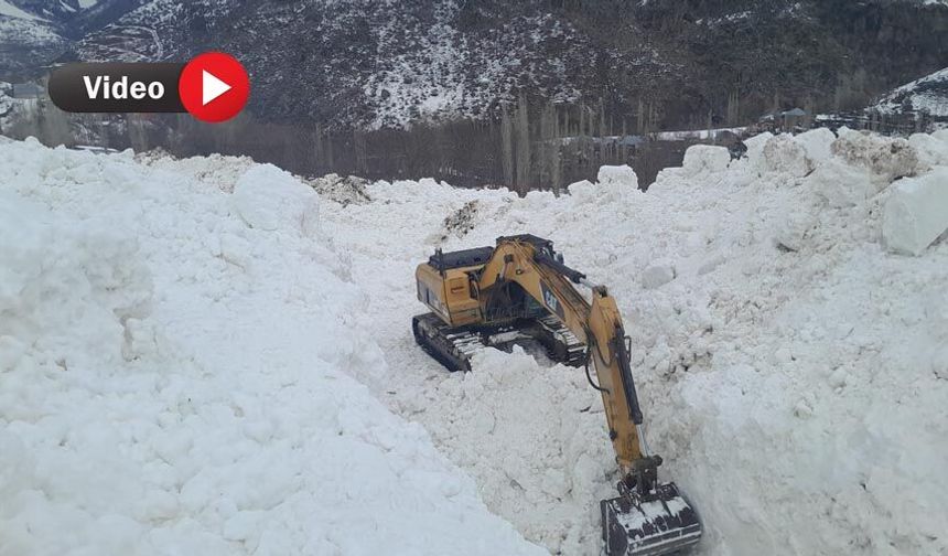 Yüksekova’da Çığ Nedeniyle Kapanan Köy Yolunda Çalışma Başlatıldı