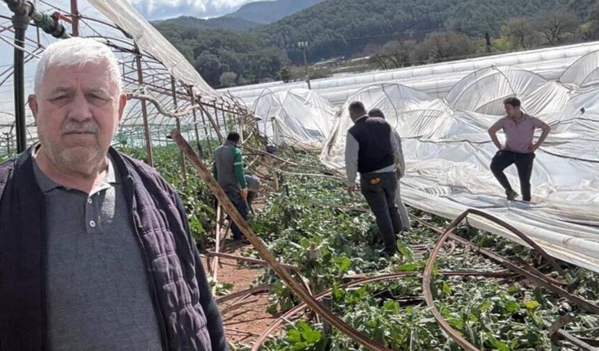 Kumluca’da hortum seraları vurdu, 10 dönüm alan zarar gördü