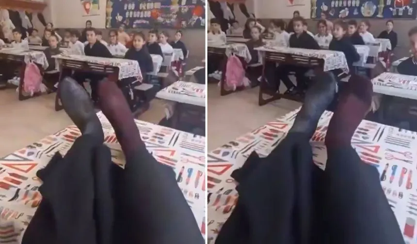 Okulda çekilen görüntüye tepki yağıyor