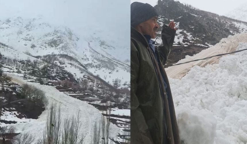 Yüksekova’da dev çığ evleri teğet geçti