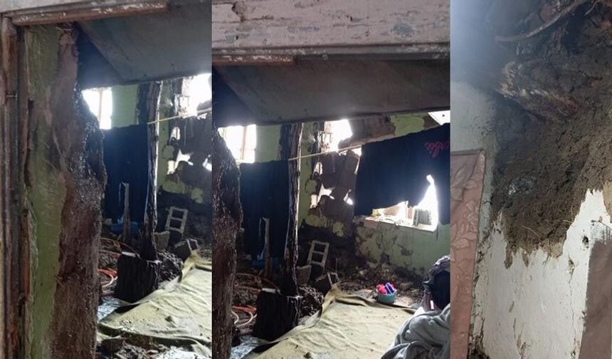 Hakkari’de bir ev çöktü