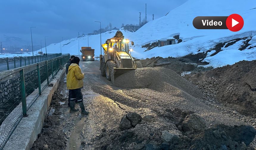 Bozulan Pizok yolu için onarım çalışmaları tekrar başlatıldı