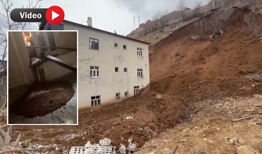 Şemdinli’de faciadan dönüldü: Evi toprak altında kalan aile yardım bekliyor