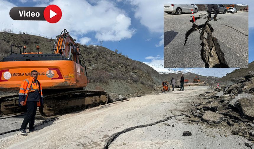 Yüksekova-Hakkâri yolunda asfalt yarıldı: Ulaşım tek şeride düştü