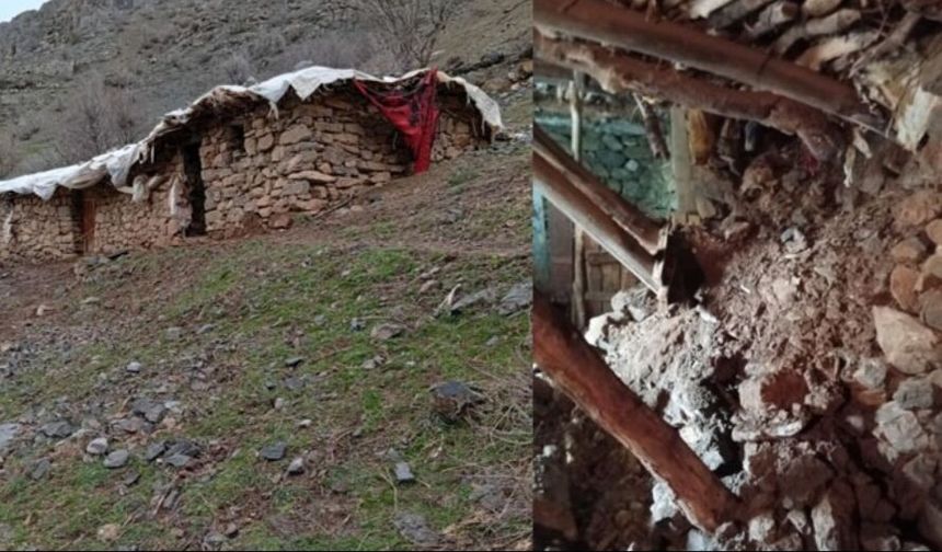 Hakkâri’de Yağışlar Sonrası Ahır Çöktü