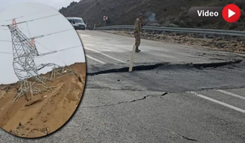 Hakkari-Yüksekova yolunda Heyelan: Karayolu yarıldı