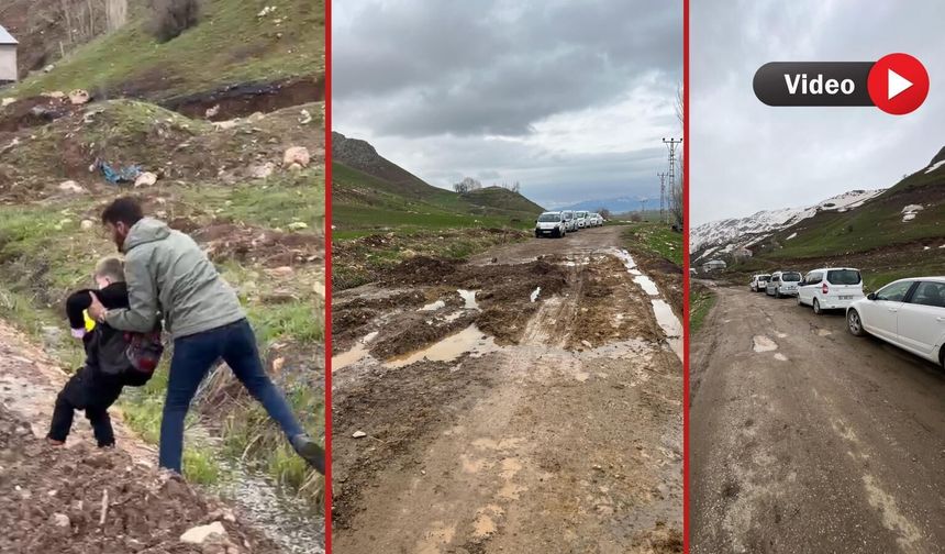 Yüksekova’da Çamurlu Yol Öğrencileri ve Sürücüleri Mağdur ediyor