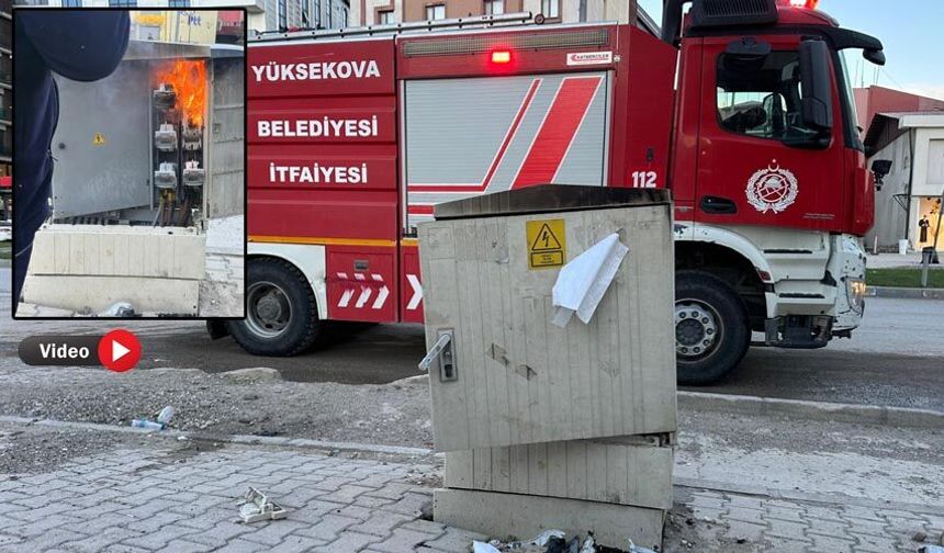 Yüksekova’da elektrik trafosu alev aldı