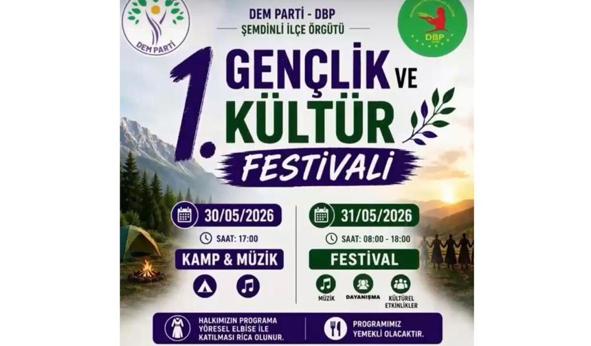 Şemdinli’de 1. Gençlik ve Kültür Festivali Düzenlenecek