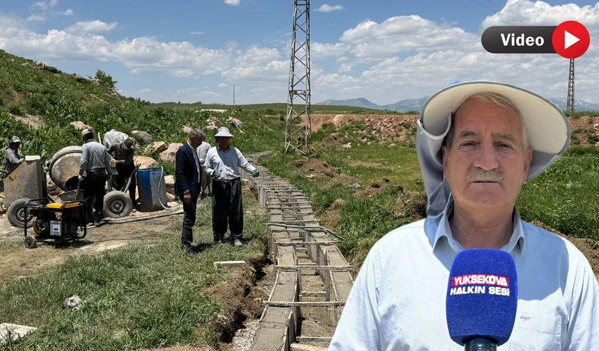 Yüksekova’da  Beşpınar’da Yapılan Sulama Kanalı Çiftçiye Umut Oldu