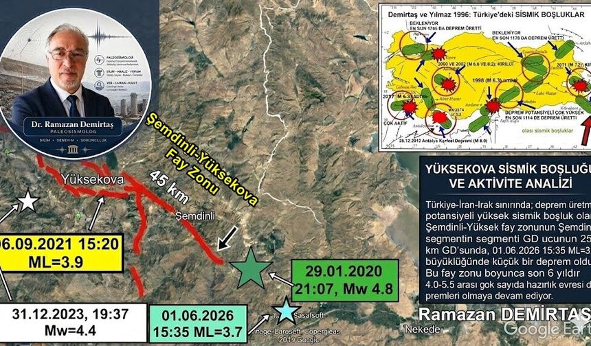Şemdinli-Yüksekova Fay Hattı İçin Uzmandan Dikkat Çeken Uyarı