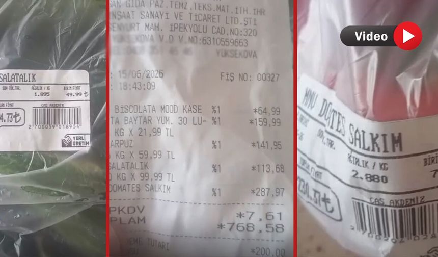 Yüksekova’da Markette Etiket Fiyatı ile Kasa Fiyatı Arasındaki Fark Tepki Çekti