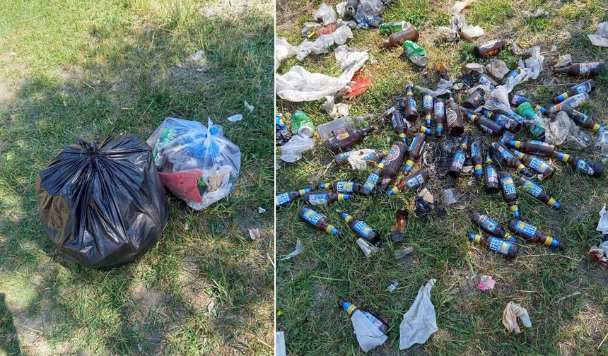 Yüksekova’da piknik alanını çöpe çevirdiler! Şişeler doğaya saçıldı
