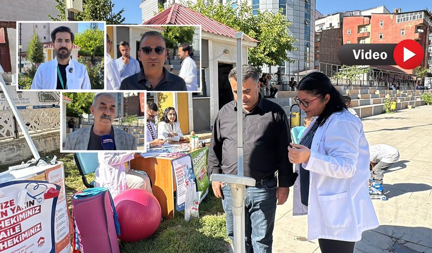Yüksekova’da vatandaşlara parkta ücretsiz sağlık taraması yapılıyor