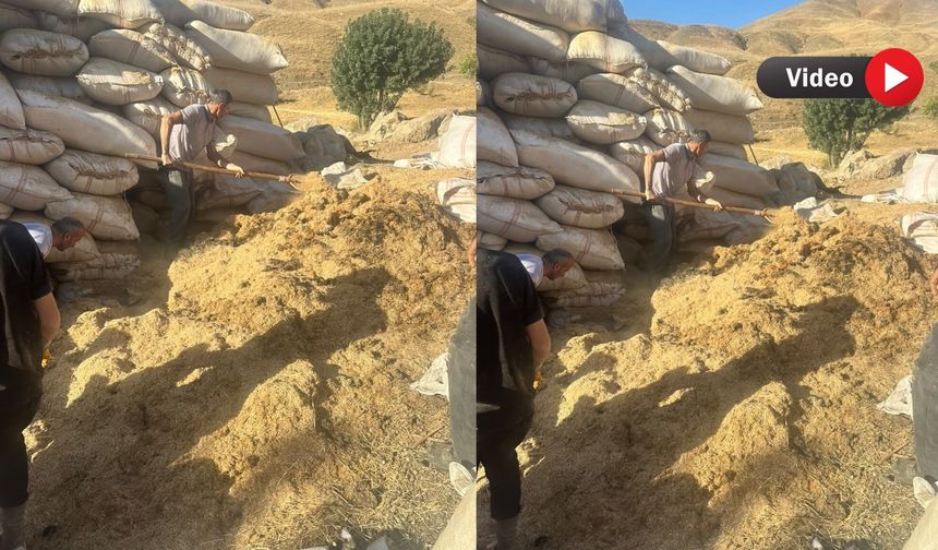 Hakkari’de 5 ton saman yandı