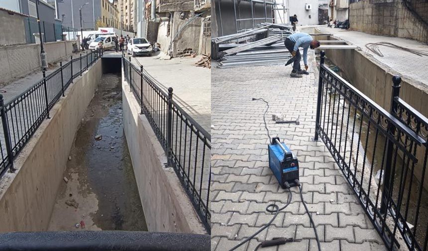 Yüksekova’da Pizok Deresi’ne güvenlik korkulukları takıldı