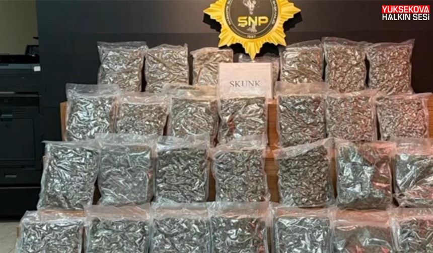 Yolcu otobüsünde 16 kilo 400 gram skunk ele geçirildi
