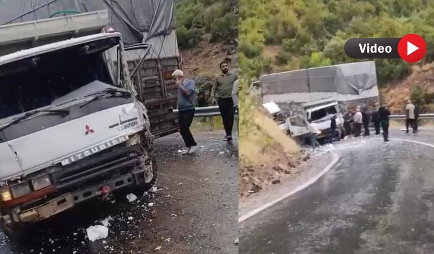 Şemdinli yolunda tır ile kamyon sıkıştı: 1 yaralı