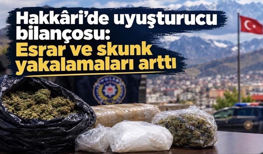 Hakkâri’de uyuşturucu bilançosu ağırlaştı: Esrar ve skunkta dikkat çeken artış!