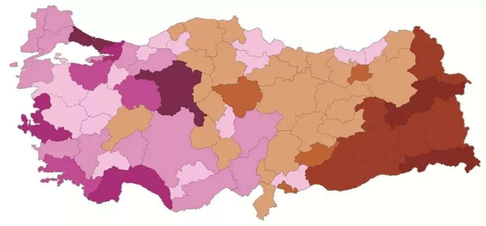 Haritalar değişiyor, renkler değişmiyor: Kürt illeri hep geride